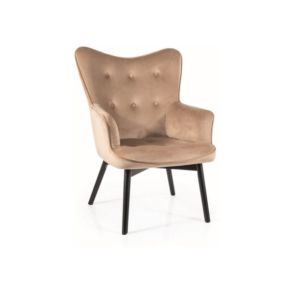 Fotel CARMEN velvet czarny mat stelaż/ beżowy bluvel 28 - Signal