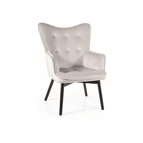 Fotel CARMEN velvet czarny mat stelaż/ jasny szary bluvel 03 - Signal