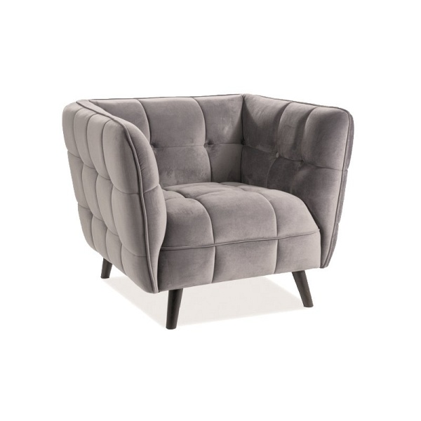 Fotel CASTELLO 1 velvet beż bluvel 28 / wenge - Signal