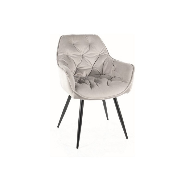 Krzesło CHERRY velvet czarny stelaż/j. szary bluvel 03 - Signal