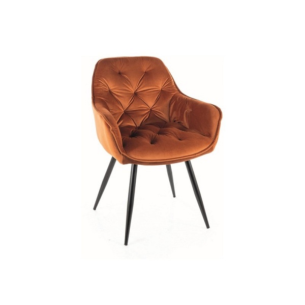 Krzesło CHERRY velvet czarny stelaż/cynamon bluvel 4215 - Signal