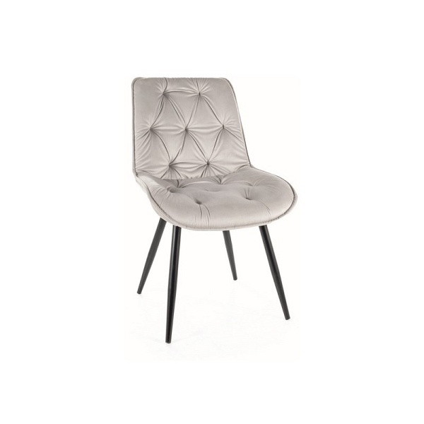 Krzesło CHERRY ii velvet czarny stelaż/jasny szary bluvel 03 - Signal