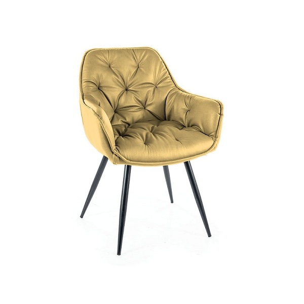 Krzesło CHERRY czarny stelaż/beż skóra synt. buffalo 01 - Signal