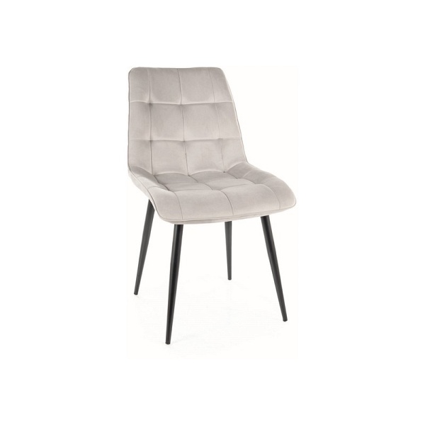 Krzesło CHIC velvet czarny stelaż / j. szary bluvel 03 - Signal