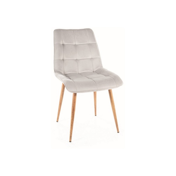 Krzesło CHIC d velvet  dąb stelaż / j. szary bluvel 03 - Signal