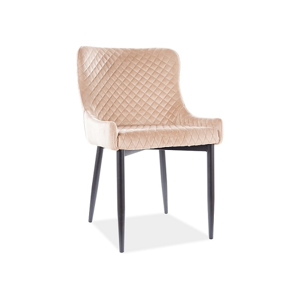 Krzesło COLIN b velvet czarny stelaż/beż bluvel28 - Signal