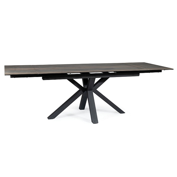 Stół COLUMBUS ceramic brązowy efekt drewna/czarny 160(240)x90 - Signal