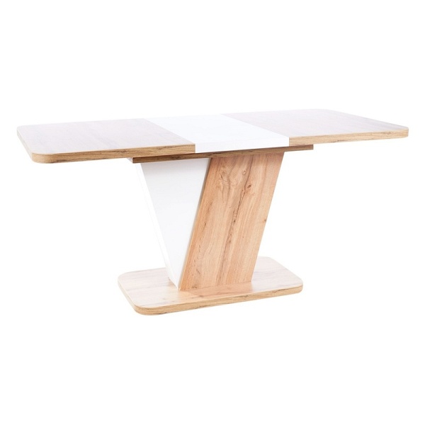 Stół CROCUS dąb wotan / biały mat 120(160)x80 in - Signal