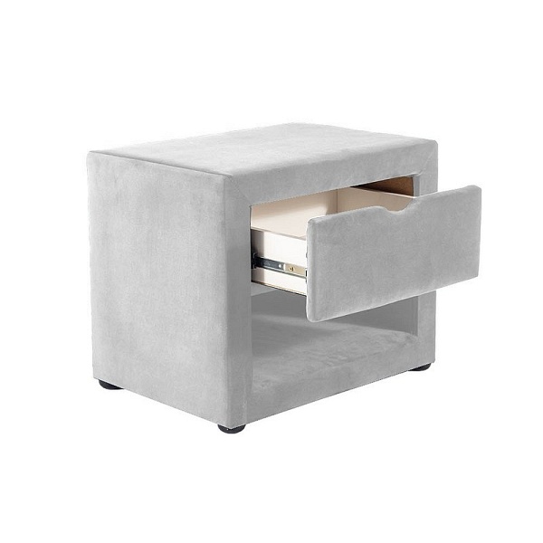 Szafka nocna ET-001 velvet j. szary bluvel 03 - Signal