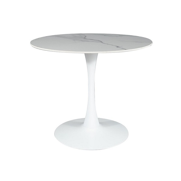 Stół ESPERO biały efekt marmuru/biały  fi 90 - Signal