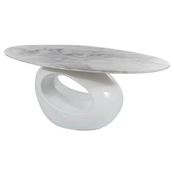 Ława ETNA  biały efekt marmuru / biały lakier 110x60x43 - Signal