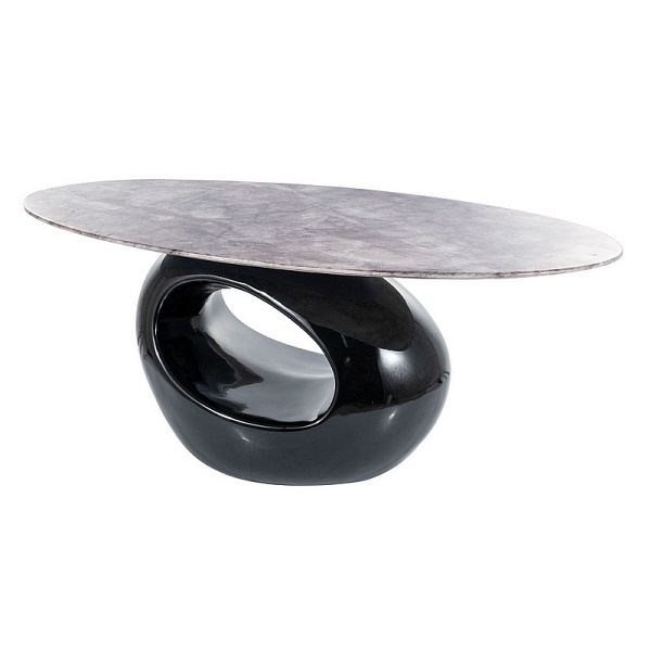 Ława ETNA  szary efekt marmuru / czarny lakier 110x60x43 - Signal