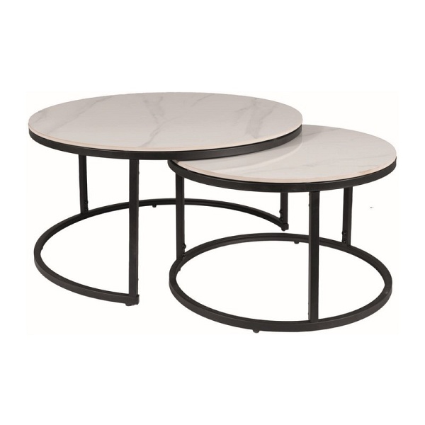 Ława FERRANTE c biały fi80 fi60/ czarny mat zestaw - Signal