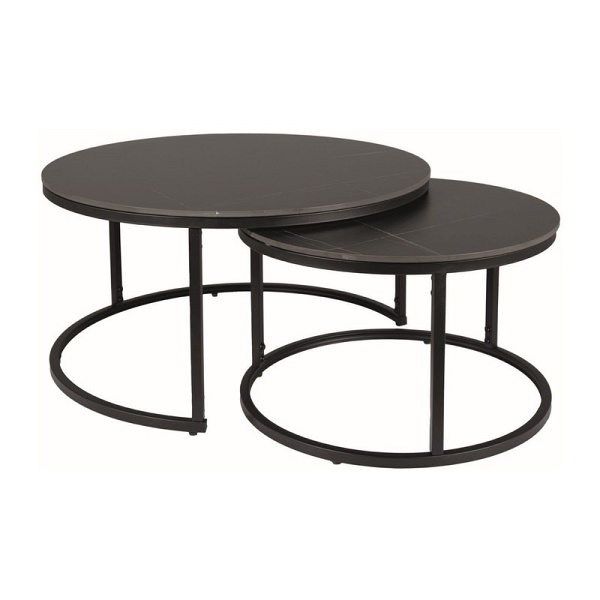 Ława FERRANTE d czarny mat fi80 fi60/ czarny mat zestaw - Signal