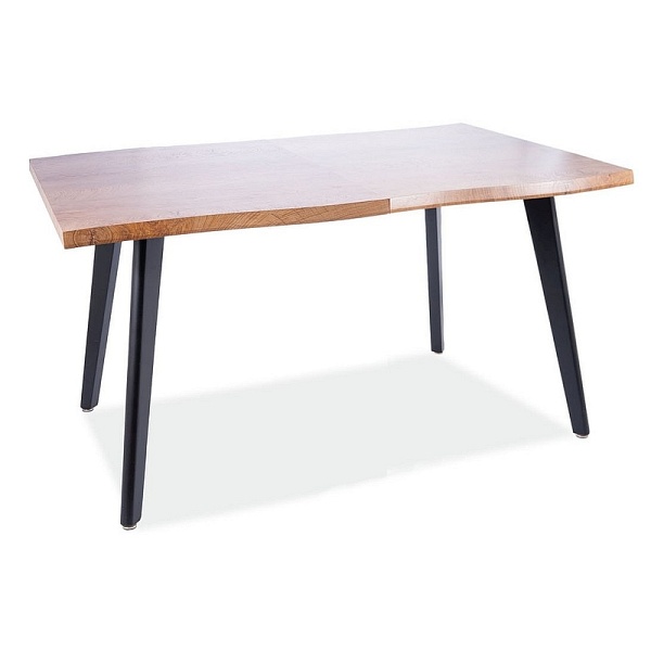 Stół FRESNO dąb artisan/czarny stelaż 120(180)x80 - Signal