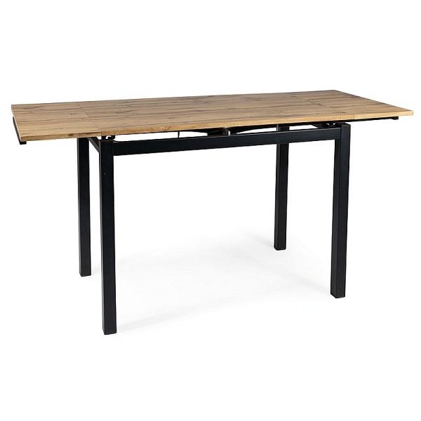 Stół GD017 dąb artisan/czarny mat 110(170)x74 - Signal