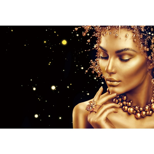 Obraz GOLDEN face 120x80 - Signal
