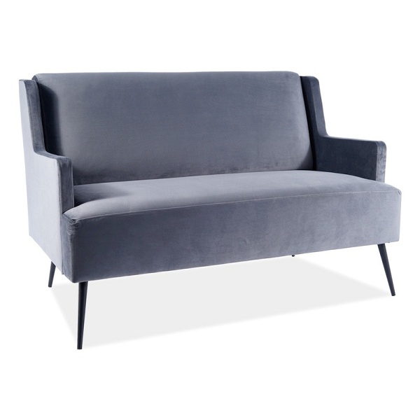 Sofa  gemma velvet szary bluvel 14 / czarny - Signal