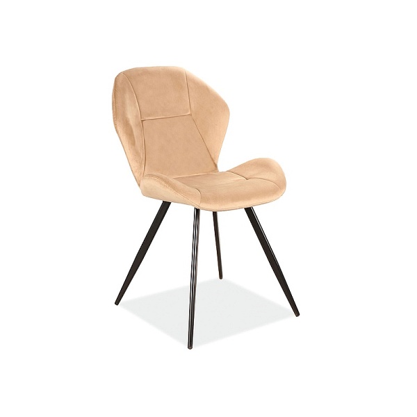 Krzesło GINGER velvet czarny stelaż / beż bluvel 28 - Signal