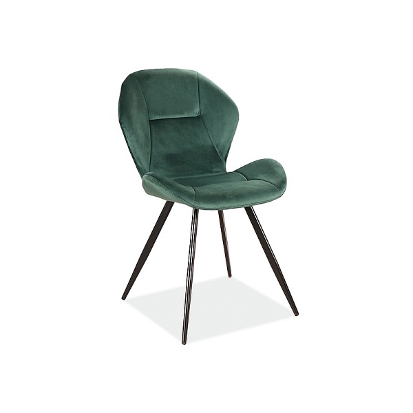 Krzesło GINGER velvet czarny stelaż / zielony bluvel 78 - Signal