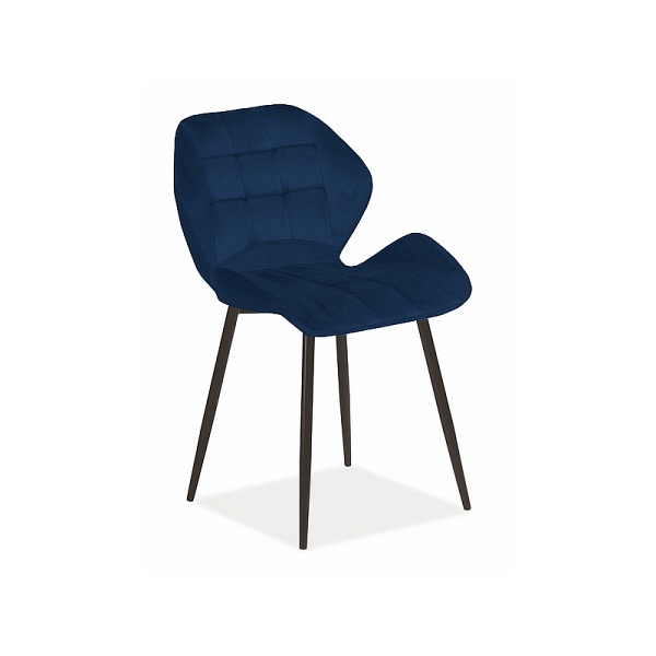 Krzesło HALS velvet czarny stelaż / granatowy bluvel 86 - Signal
