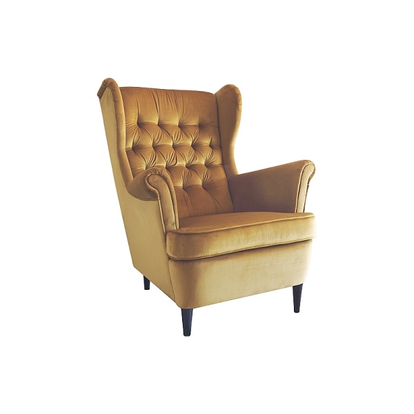 Fotel HARRY velvet curry bluvel 68 / wenge - Signal