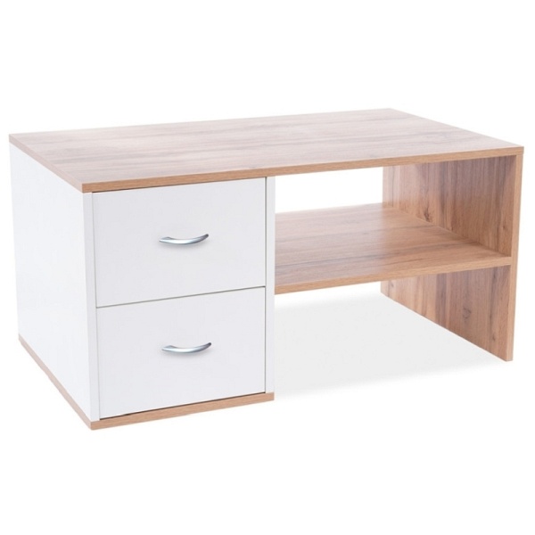 Ława HELEN dąb wotan / biały mat 100x60x50 - Signal