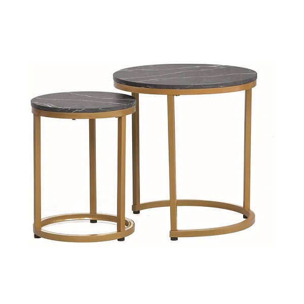 Ława HOLA czarny efekt marmuru/złoty (zestaw) - Signal