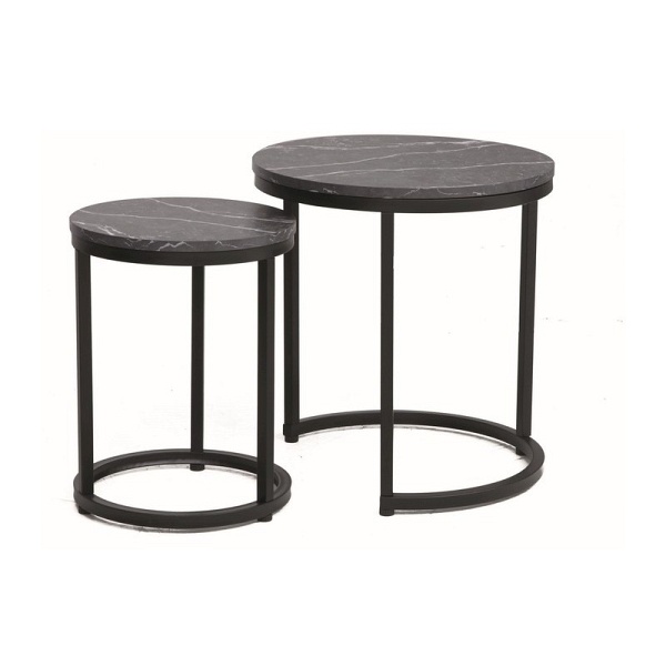 Ława HOLA czarny efekt marmuru/czarny (zestaw) - Signal