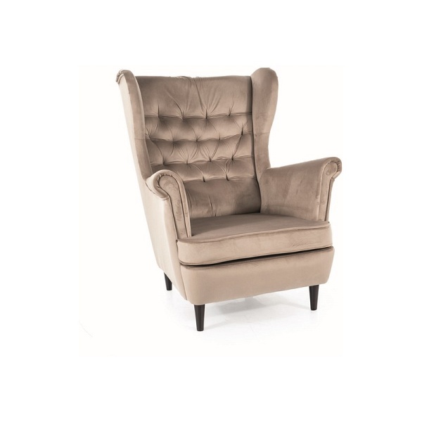 Fotel HARRY velvet ciemny beż bluvel 40 / wenge - Signal