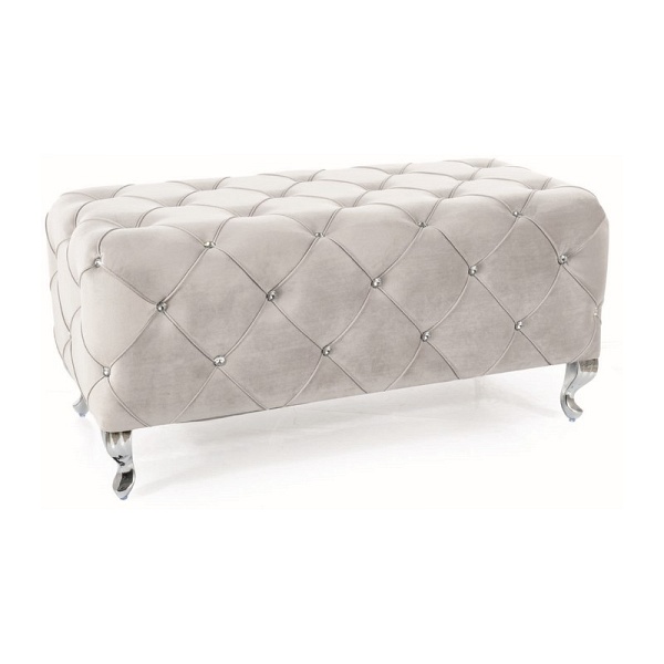 Puf / ławka hestia velvet j. szary bluvel 03 / srebrny - Signal