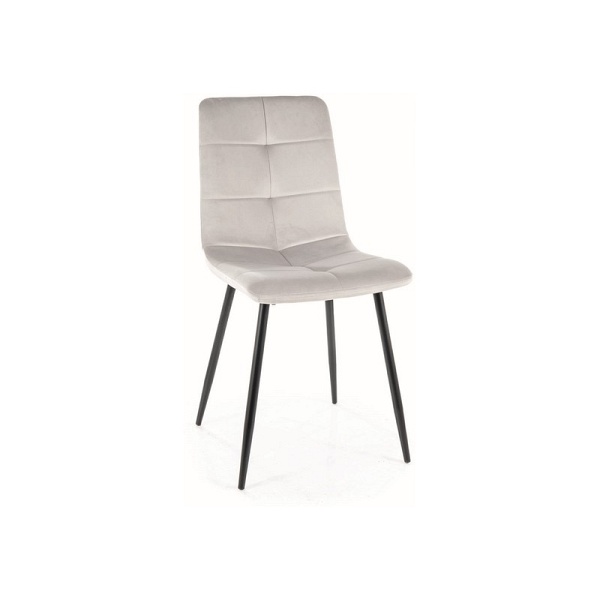 Krzesło IVO velvet czarny stelaż/j. szary bluvel 03 - Signal