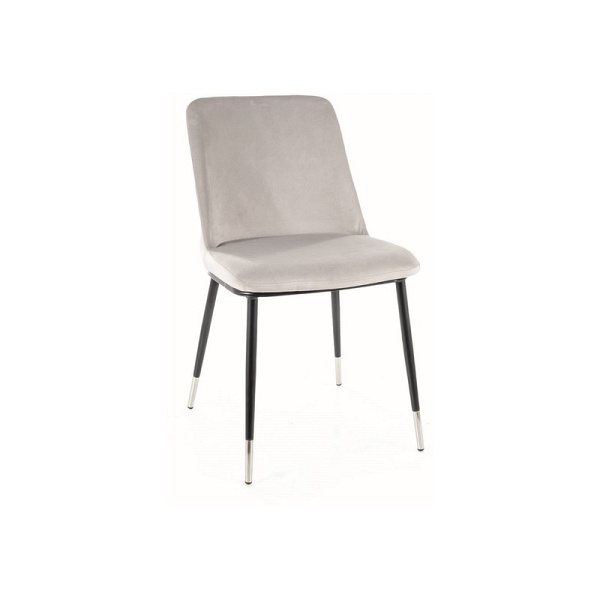 Krzesło JILL velvet czarny/chrom stelaż / j. szary bluvel 03 - Signal