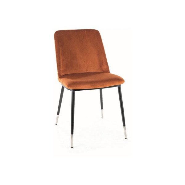 Krzesło JILL velvet czarny/chrom stelaż / cynamon bluvel 4215 - Signal