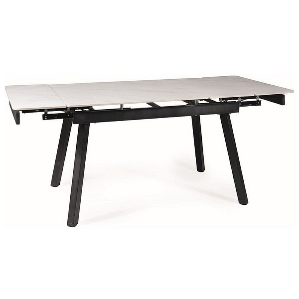 Stół JOHN biały/ czarny stelaż 120(180)x85 - Signal