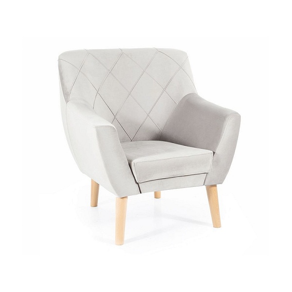 Fotel KIER 1 velvet j. szary bluvel 03 / buk - Signal