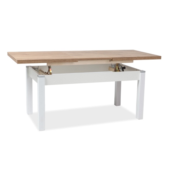 Ławostół KLEOPATRA dąb lancelot / biały półmat 124(164)x64x59(71) - Signal