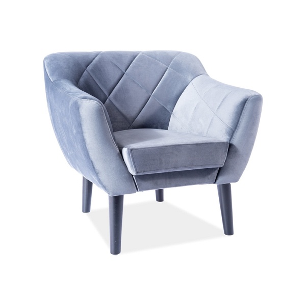 Fotel KARO 1 velvet szary bluvel 14 / wenge - Signal