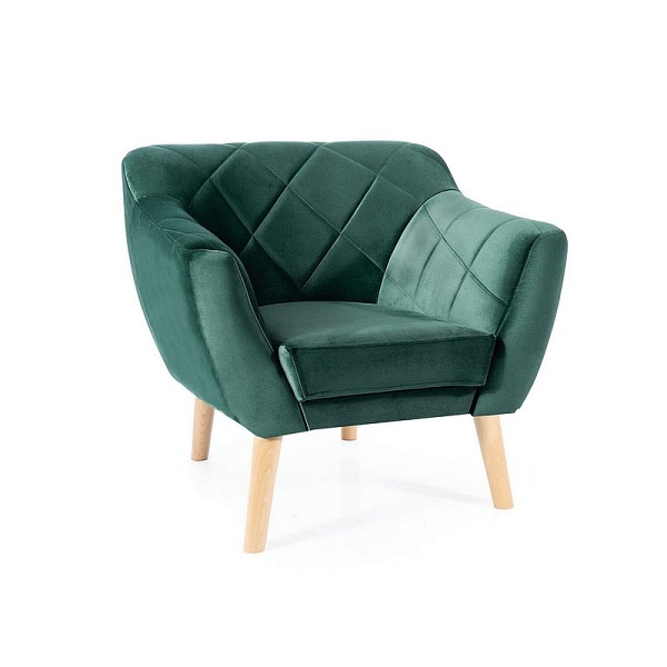 Fotel KARO 1 velvet zielony bluvel 78 / buk - Signal