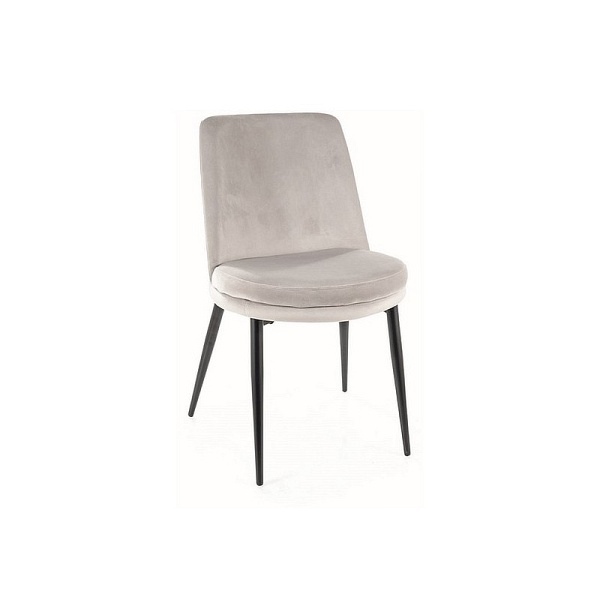 Krzesło KAYLA velvet czarny stelaż / j. szary bluvel 03 - Signal