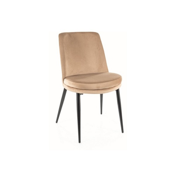 Krzesło KAYLA velvet czarny stelaż / beż  bluvel 28 - Signal