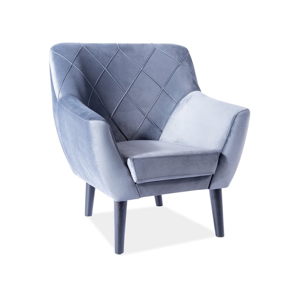 Fotel KIER 1 velvet kolor szary bluvel 14 / wenge - Signal