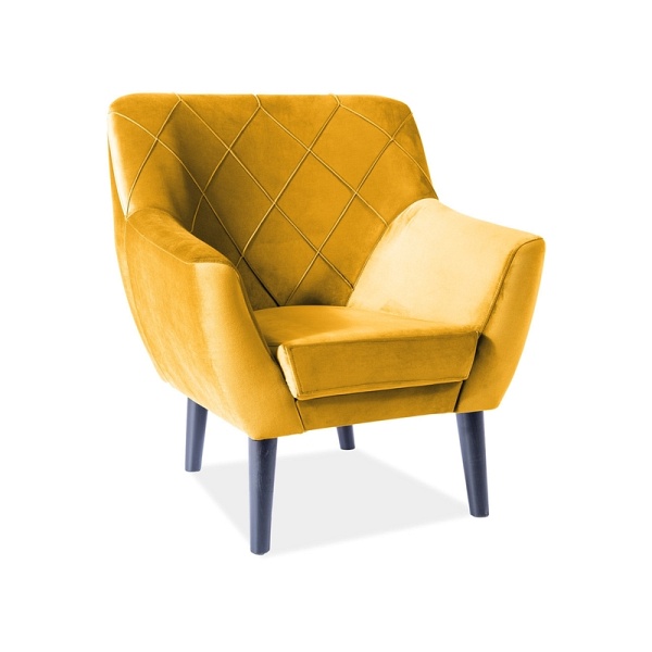 Fotel KIER 1 velvet kolor curry bluvel 68 / wenge - Signal