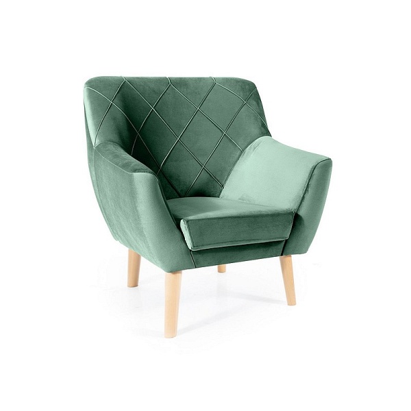Fotel KIER 1 velvet zielony bluvel 78 / buk - Signal