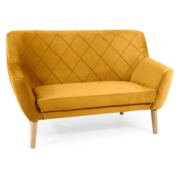 Sofa KIER 2 velvet curry bluvel 68 / buk - Signal