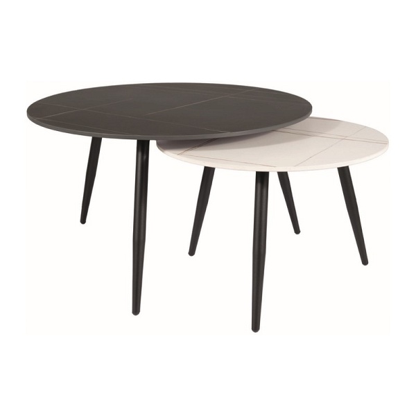 Ława KORA a czarny mat/biały mat fi80 fi60/ czarny zestaw - Signal