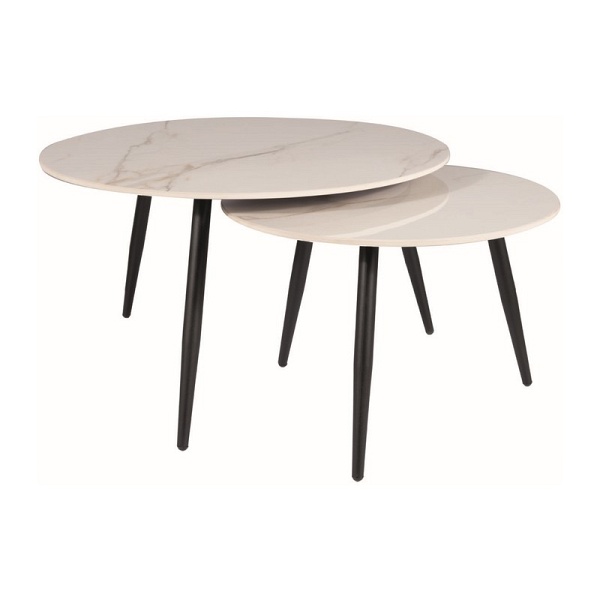 Ława KORA d biały fi80 fi60/ czarny mat zestaw - Signal