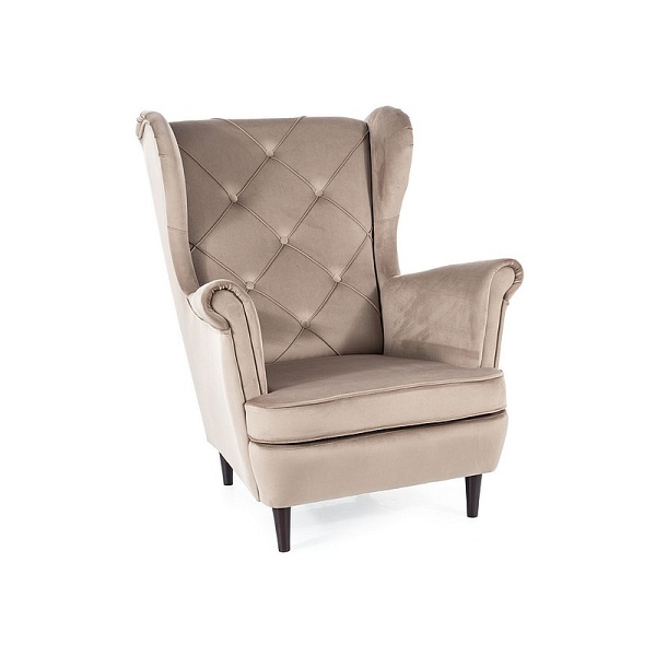 Fotel LADY velvet c. beż bluvel 40 / wenge - Signal