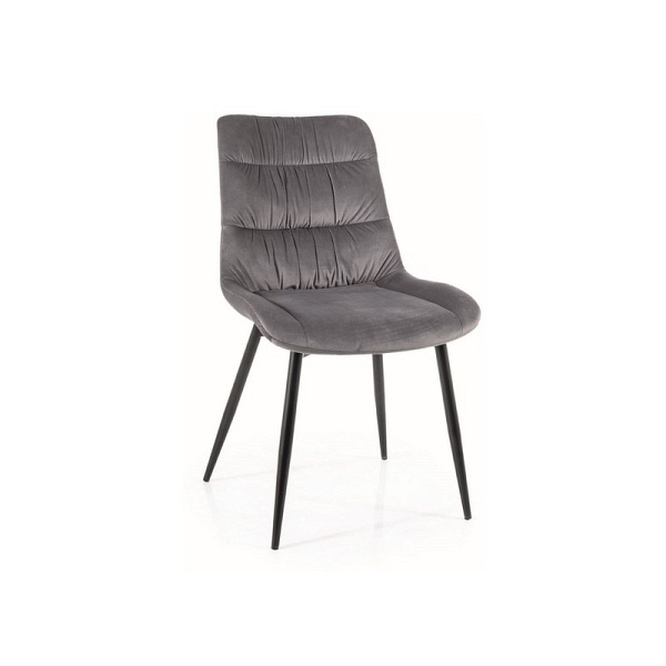 Krzesło LOU velvet czarny stelaż/szary bluvel 14 - Signal