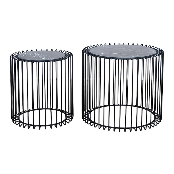 Ława LUCCA czarny efekt marmuru/czarny (zestaw) - Signal